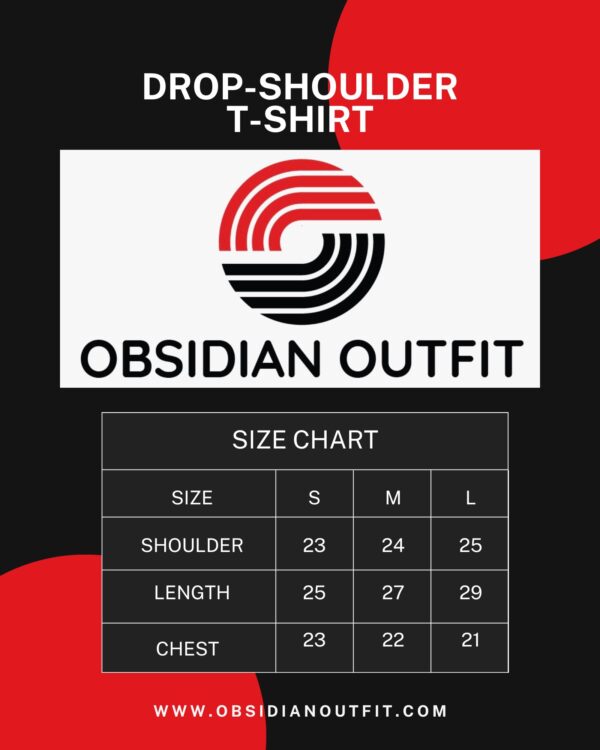 size chart dropshiulder obsidianoutfit